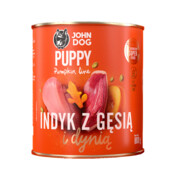 John Dog Pumpkin Junior indyk i gęś z dynią 800g x 12 + prezent JOHN DOG