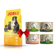 Josera Josidog Economy 15kg + Benji's Planet Zestaw Degustacyjny 410g x 4 + prezent JOSERA