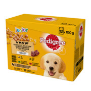 Pedigree Junior Vital Protection mix smaków w galarecie 100g x 12 (multipak x 1) + prezent PEDIGREE