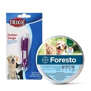 Bayer Foresto Obroża insektobójcza dla psów powyżej 8kg + Trixie Szczypce do wyciągania kleszczy + prezent BAYER