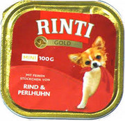 Rinti Gold Mini wołowina z perliczką 100g x 12 + prezent RINTI