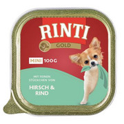 Rinti Gold Mini jeleń z wołowiną 100g x 12 + prezent RINTI