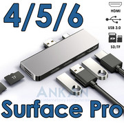 Adapter HUB 6w1 USB-C 3xUSB HDMI dla Microsoft Surface Pro 4 5 6