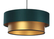 Złoto-zielona lampa wisząca glamour z abażurem - S417-Vernon Lumes