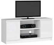 Biała szafka pod telewizor w połysku - Galapi 4X 120 cm Edinos