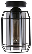 Czarna lampa sufitowa z kloszem ze szkła dymionego - Z048-Moris Lumes