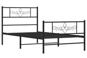 Czarne metalowe łóżko jednoosobowe 90x200 cm - Gisel Elior