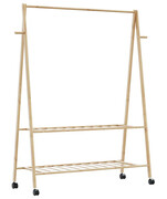 Wieszak stojący na ubrania z półkami i kółkami 132cm - Tempra 4X Edinos