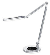 Srebrna lampka na biurko LED z panelem - S254-Hippo Lumes