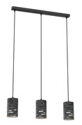 Czarna nowoczesna lampa wisząca z trzema kloszami - D147-Alpax Lumes