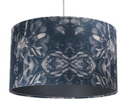 Granatowa lampa wisząca z abażurem w kwiaty - S394-Ethan Lumes