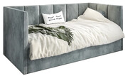 Szare łóżko tapczan z wysokim oparciem Barnet 8X - 3 rozmiary 80x200cm Elior