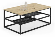 Industrialny stolik kawowy dąb artisan + czarny - Hila 4X Edinos