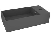 Szara prostokątna umywalka ceramiczna - Omre Edinos