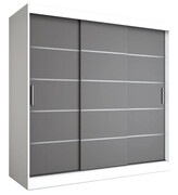 Szafa przesuwna biały + antracyt 200 cm - Bohosa 6X Edinos