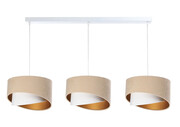 Beżowa potrójna lampa wisząca welurowa - S503-Sivers Lumes