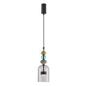 Czarna lampa wisząca ze szklanym kloszem - K396-Agrona Lumes