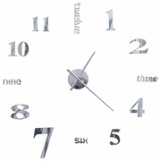 Srebrny zegar ścienny 100 cm - Enakia 4X Edinos
