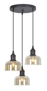 Industrialna lampa wisząca z 3 szklanymi kloszami - A779-Terani Lumes