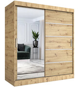 Szafa przesuwna 180 cm w kolorze dąb artisan - Ebia 5X Edinos