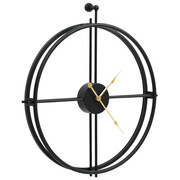 Czarny elegancki zegar ścienny ze złotymi wskazówkami 52 cm - Umberta 3X Edinos