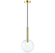 Złota lampa wisząca ze szklanym kloszem - K575-Kornel Lumes