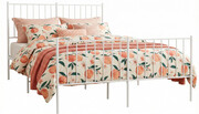 Białe metalowe łóżko małżeńskie w stylu loft 160x200 cm - Fiver Edinos