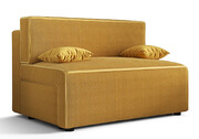 Musztardowa sztruksowa sofa rozkładana - Lunarox 3X Edinos