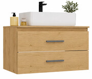 Szafka wisząca 80 cm dąb artisan z umywalką - Wiba 5X Edinos Premium