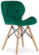 Zielone pikowane krzesło do salonu - Zeno 4X Elior