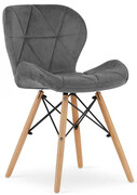 Szare nowoczesne pikowane krzesło kuchenne - Zeno 4X Elior
