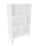Biały regał na nóżkach w stylu loft - Zorina 12X Edinos