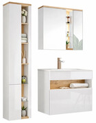 Komplet mebli łazienkowych biały połysk - Laures 4Q 80 cm Edinos