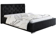 Tapicerowane łóżko ze schowkiem 200x200 Loran 3X - 36 kolorów + materac lateksowy Contrix Rubber SX Elior