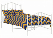 Białe metalowe łóżko loftowe 100x200 cm - Honta Edinos