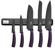 Fioletowy komplet noży z powłoką non-stick - Tekno 5X Edinos