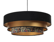 Czarno-złota elegancka lampa wisząca nad stół - S448-Emla Lumes