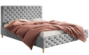 Tapicerowane łóżko malżeńskie 180x200 Cortis - 36 kolorów + materac lateksowy Contrix Rubber SX Elior