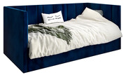 Granatowe łóżko sofa z pojemnikiem Casini 5X - 3 rozmiary 80x200cm Elior