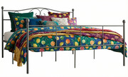 Szare metalowe łóżko w stylu loftowym 180x200 cm - Fiosa Edinos