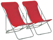 Komplet czerwonych krzeseł plażowych - Ansel Edinos
