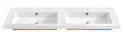 Podwójna biała umywalka ceramiczna 120 cm - Foxton Edinos