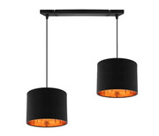Metalowa lampa wisząca z dwoma kloszami z tkaniny - V145-Miron Lumes