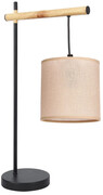 Klasyczna lampa stołowa z abażurem beż + czarny - Z060-Valentis Lumes