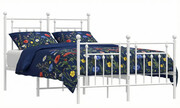 Białe metalowe łóżko loftowe 140x200 cm - Ringo Edinos