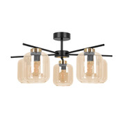 Beżowa lampa sufitowa z pięcioma szklanymi kloszami - J076-Irda Lumes