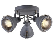 Stalowa lampa sufitowa z trzema reflektorami - V097-Oleander Lumes