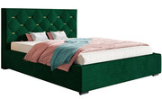 Dwuosobowe łóżko tapicerowane 180x200 Abello 2X - 36 kolorów + materac kokosowy Contrix Double Coco Elior