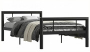 Czarne metalowe łózko w stylu loftowym 90 x 200 cm - Sintra Edinos