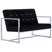 Zgrabna 2-osobowa sofa Aparro - aksamit, czarna Edinos